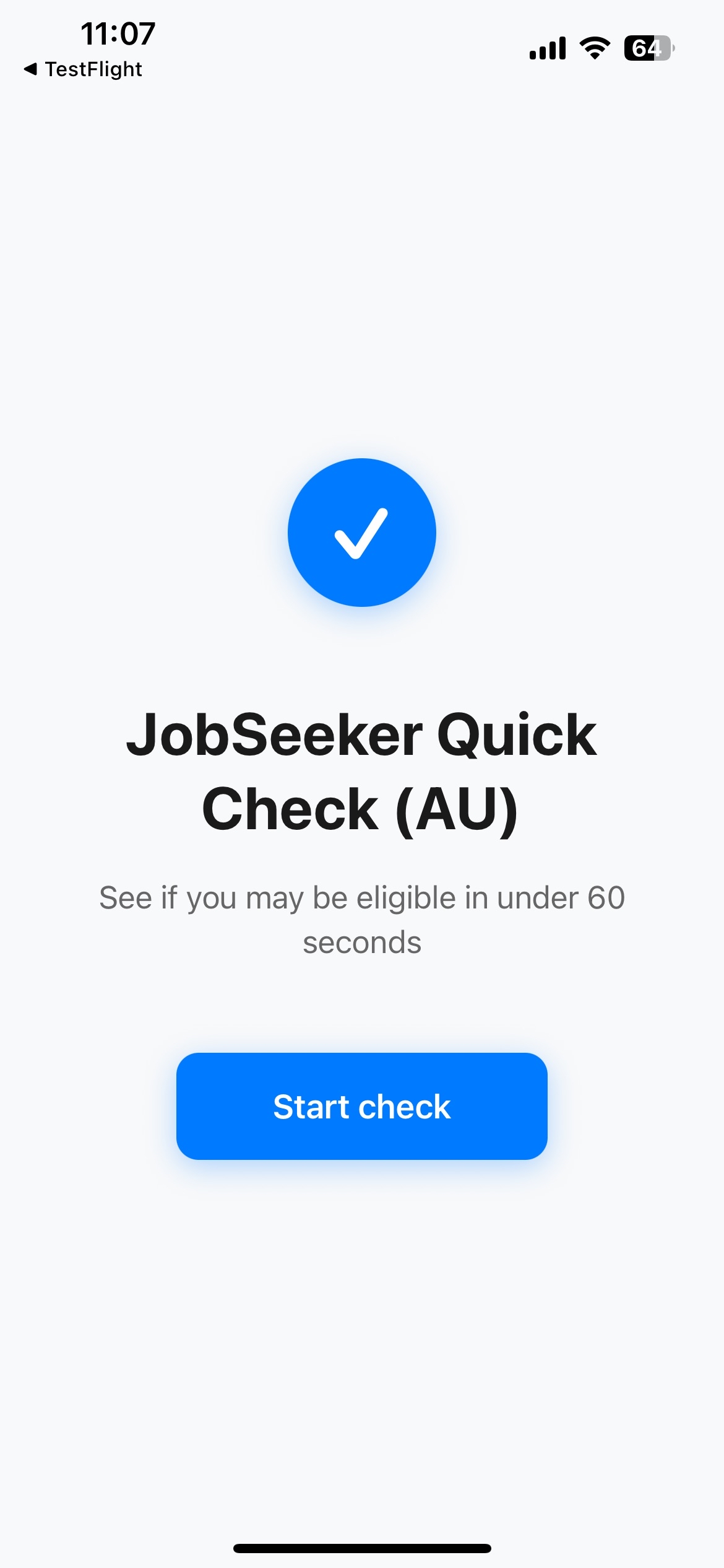 JobSeeker Quick Check Screenshot 1